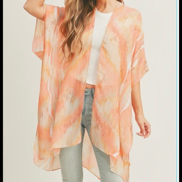 Rachel Other - Rachel Zoe Peach and White Kimono